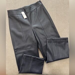 NWT Ann Taylor Dark Faux‎ Leather Trousers